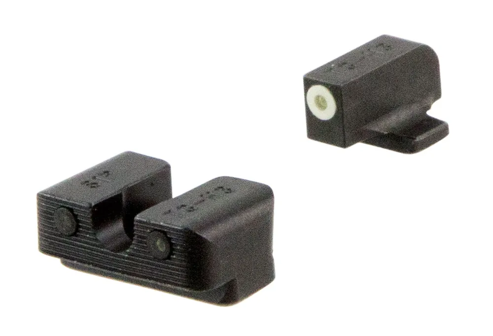 TruGlo Tritium Pro Night Sights Square Green with White Outline Front/U-Notch Green Rear with Nitride Fortress Finished Frame for Sig P-Series with 6 Front & 8 Rear