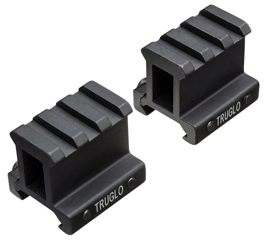 TruGlo Riser Mount Picatinny Black Hardcoat Anodized AR-Platform 1" Mount Height Picatinny Rail
