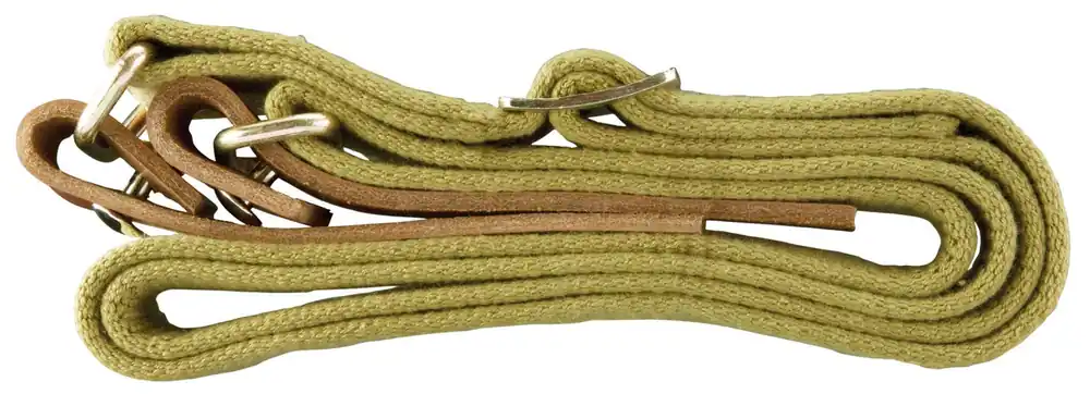 Aim Sports Sling made of Olive Canvas with Leather Trim, 20"-42" OAL & Heavy Duty Design for AK-Platforms