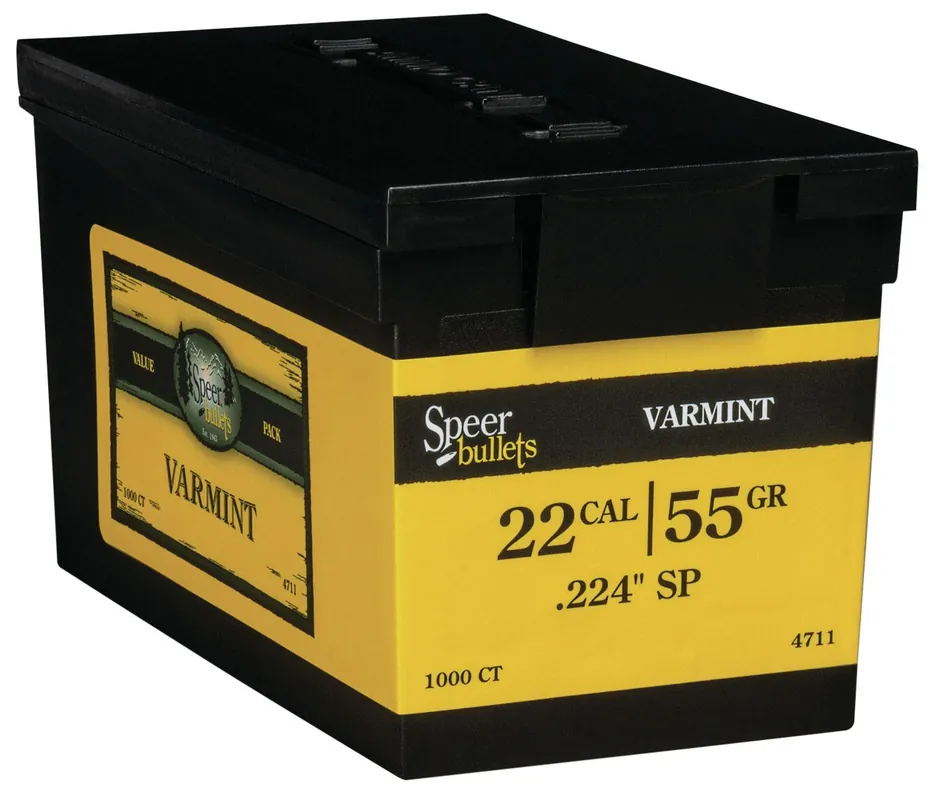 Speer Bullets Varmint Rifle 22 Caliber .224 55 GR Soft Point Value Pack 1000 Box