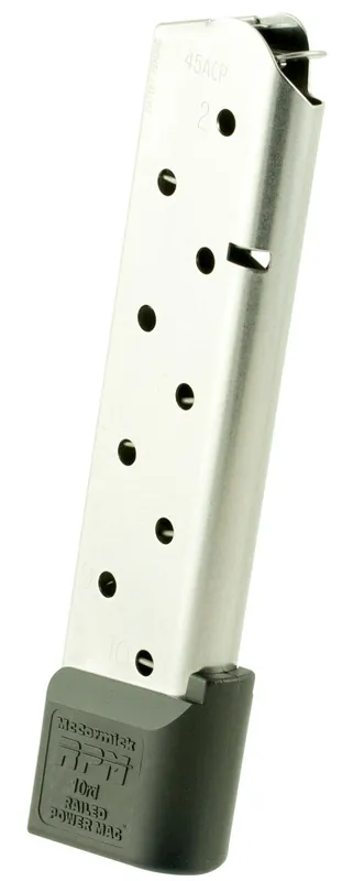 CMC Products Railed Power Mag Stainless Steel Black Base Pad Detachable 10rd 45 ACP