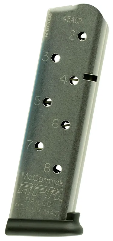 CMC Products Railed Power Mag Stainless Steel Black Base Pad Detachable 8rd 45 ACP