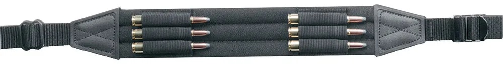 Butler Creek Ultra Sling made of Black Nylon with 48" OAL, 1" W, Padded Design & 6 Cartridge Loops for Rifles