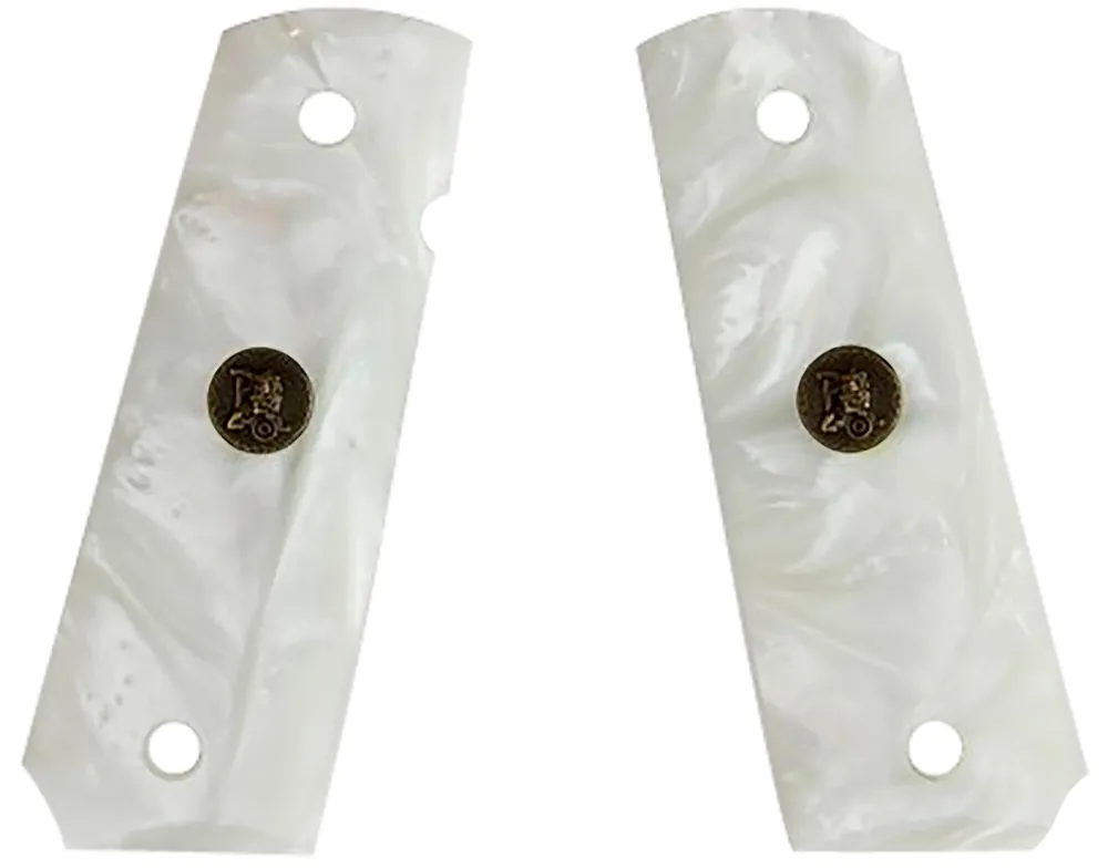 Pachmayr Custom Grip White Simulated Pearl Panels for 1911 with Ambidextrous Safety