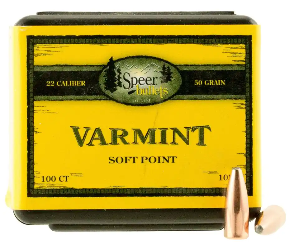 Speer Varmint .22 Cal .224 50 gr Jacketed Soft Point (JSP) 100 Per Box