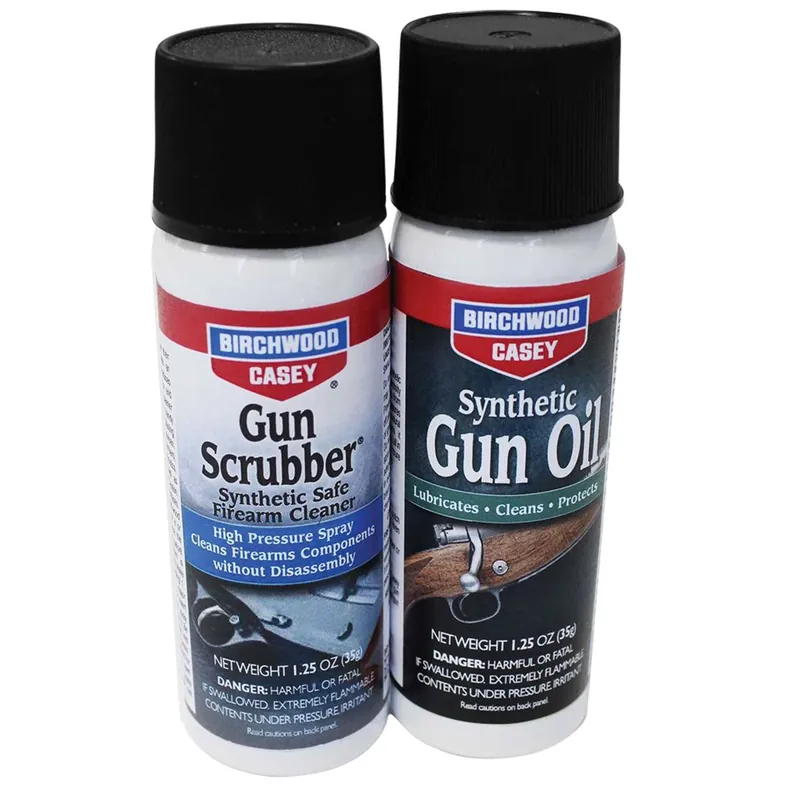 Birchwood Casey Gun Scrubber & Synthetic Gun Oil Combo Removes Metal Dust & Lead 1.25 oz Aerosol 2 Per Pkg