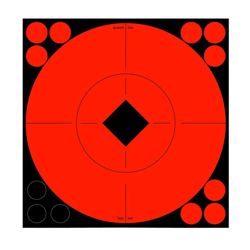 Birchwood Casey Target Spots Self-Adhesive Paper Black/Red 8" Bullseye Includes Pasters 8 Per Pkg