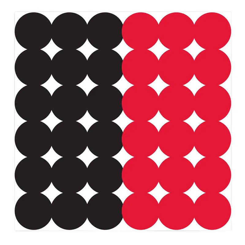 Birchwood Casey Dirty Bird Repair Pasters Black/Red Adhesive Paper 1" 12 PK