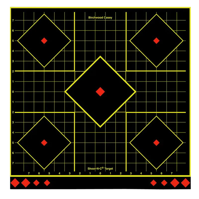 Birchwood Casey Shoot-N-C Sight-In Self-Adhesive Paper Multi Color 5-Diamond Includes Pasters 5 Pack