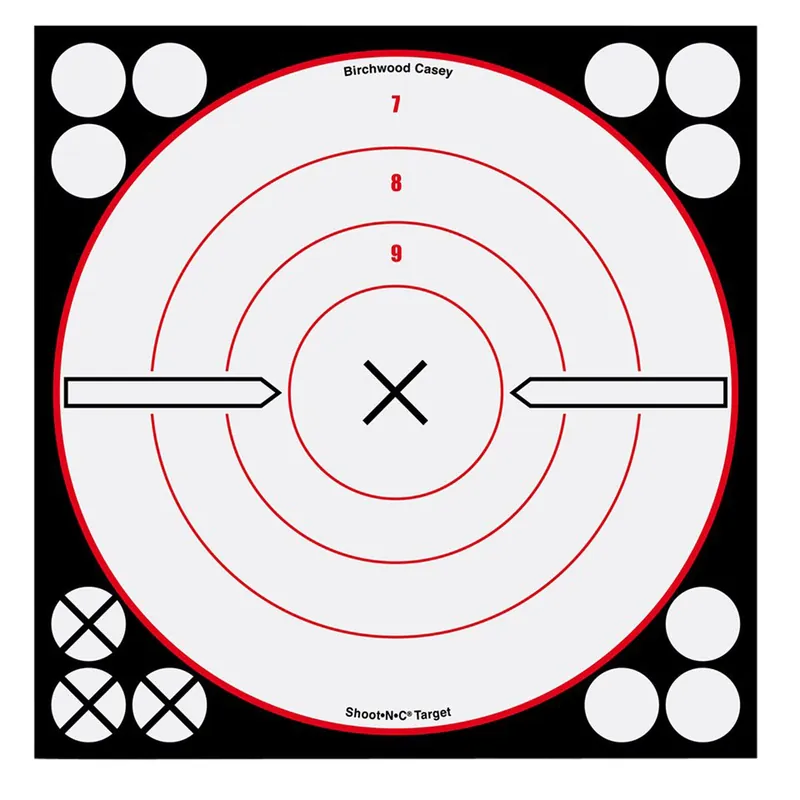 Birchwood Casey Shoot-N-C Self-Adhesive Paper Black/White 8" Bullseye Includes Pasters 6 Pack
