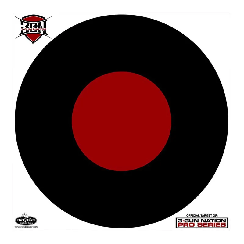 Birchwood Casey Dirty Bird 3-Gun Nation Circle Paper Hanging 17.25" Black/Red 5 Pack