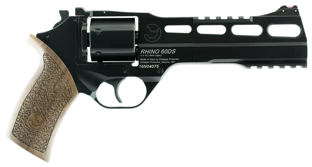 Chiappa Firearms 340167 Rhino 60DS 9mm Luger 6rd 6" Blued Cylinder Black Steel Barrel Black Anodized Aluminum Frame with Walnut Grip