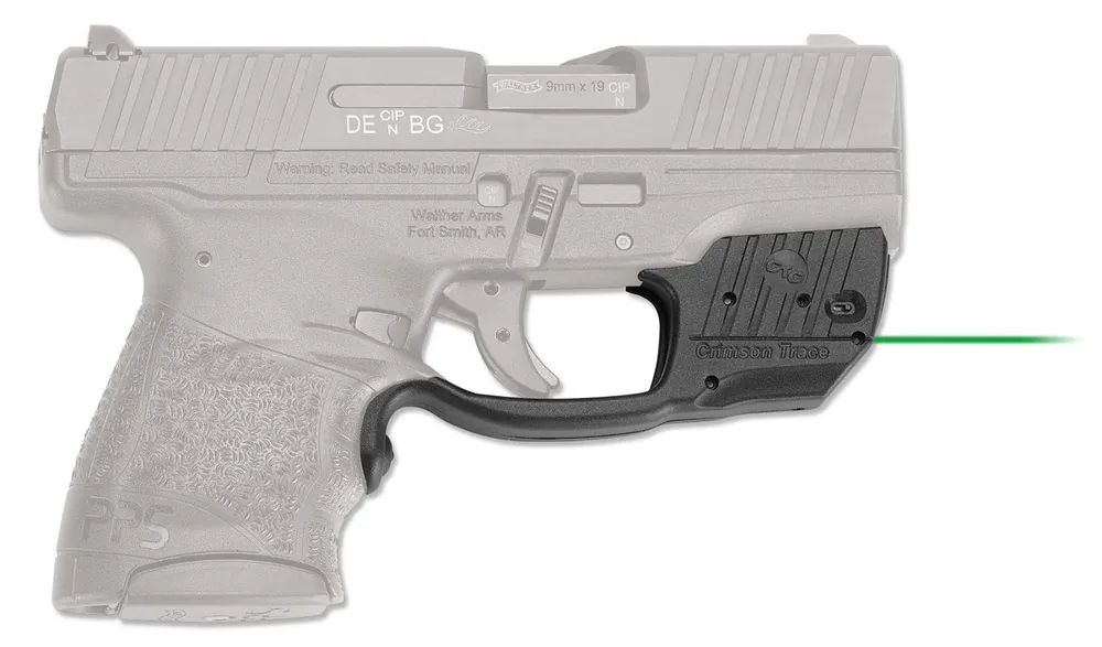 Crimson Trace Laserguard 5mW Green Laser with 532nM Wavelength & 50 ft Range Black Finish for Walther PPS M2