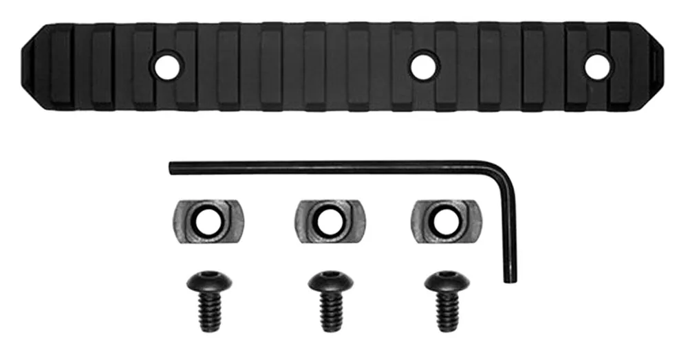 Grovtec US Inc Picatinny Rail M-LOK Rifle AR-Platform 6" 15 Slot Black Anodized Aluminum