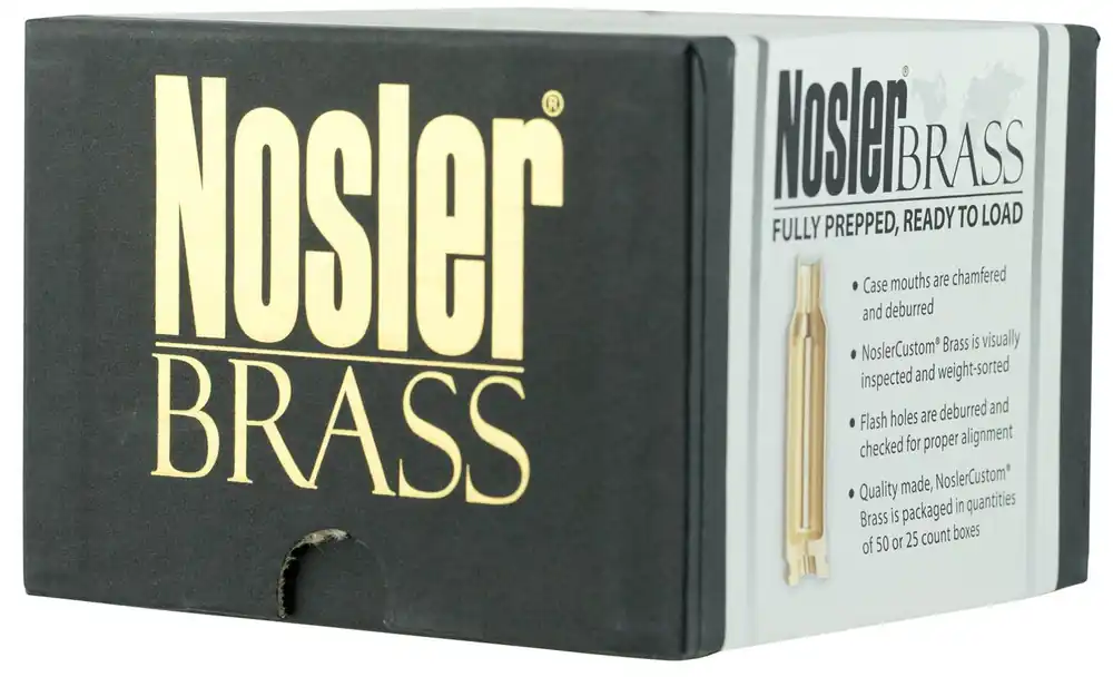 Nosler Premium Brass Unprimed Cases 22 Nosler Rifle Brass 100 Per Box
