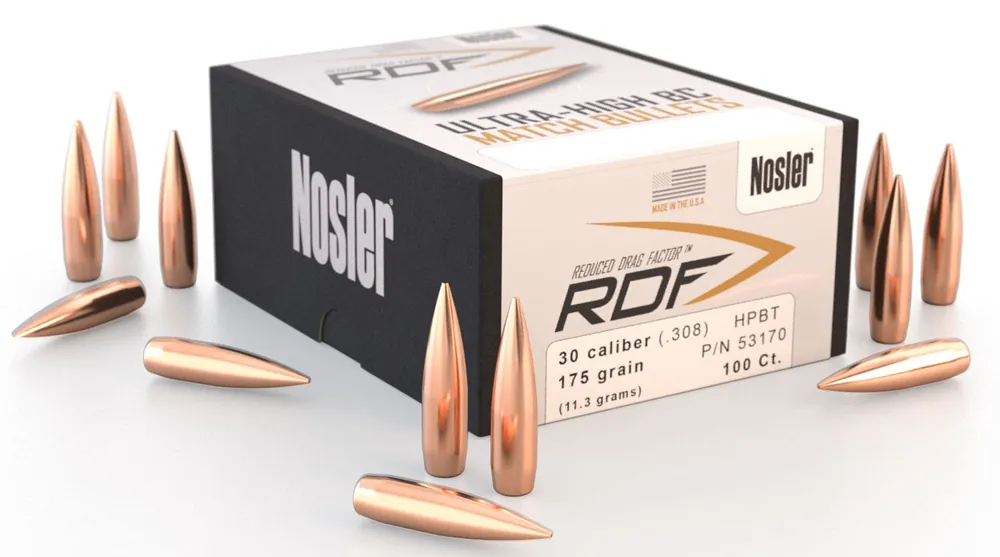 Nosler RDF 30 Cal .308 175 gr Hollow Point Boat-Tail (HPBT) 100 Per Box