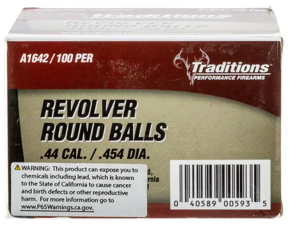 Traditions Revolver 44 Cal .454 Lead Ball 140 gr 100
