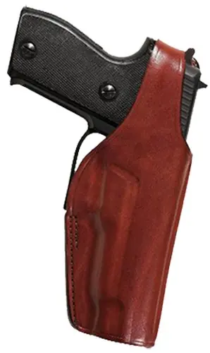 Bianchi Thumbsnap Hip Tan Leather Colt Delta Elite/Gold Cup/Govt; Llama IXA; Para-Ordnance P14,P16; Springfield 1911-A1 Belt Loop Mount RH