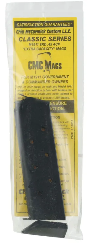 CMC Products Classic, Black, 8rd, 45 ACP for 1911 Government Includes Base Pad