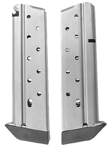 CMC Products Power Mag Stainless Steel with Black Base Pad Detachable 10rd 38 Super for 1911 Government