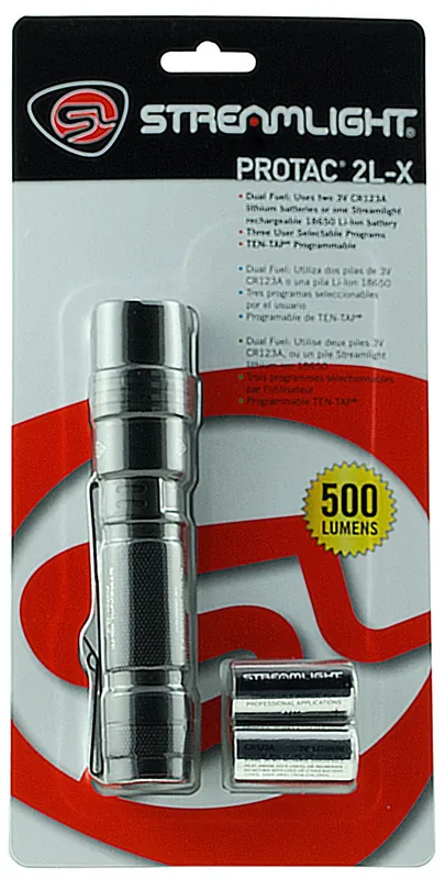 Streamlight ProTac 2L-X Black Anodized Aluminum White LED 40/500 Lumens 165 Meters Range
