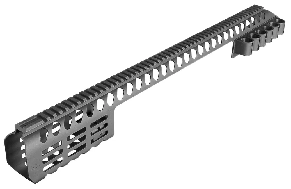 Aim Sports Modular Rail System 24.90" M-LOK Style Made of Aluminum with Black Finish & Picatinny Rail for Remington 870 Includes Shell Holder