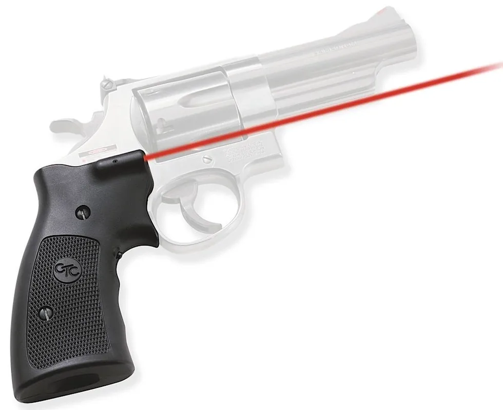 Crimson Trace Lasergrips 5mW Red Laser with 633nM Wavelength & 50 ft Range Black Frame for Square Butt S&W L, N, K Frame