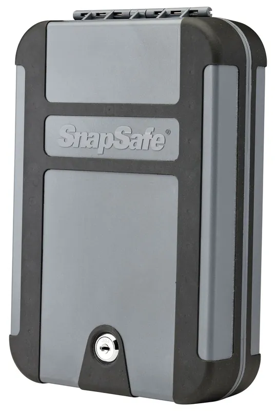 SnapSafe TrekLite Lock Box XL Key Entry Gray Polycarbonate Holds 1 Handgun 10 W x 7" H x 2" D"