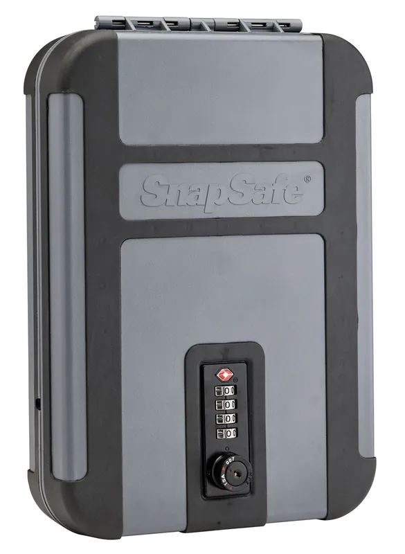 SnapSafe TrekLite Lock Box XL Combination Entry Gray Polycarbonate Holds 1 Handgun 10 W x 7" H x 2" D"