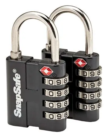 SnapSafe TSA Lock Resettable Open With Combination Metal 2 Per Pkg 76020