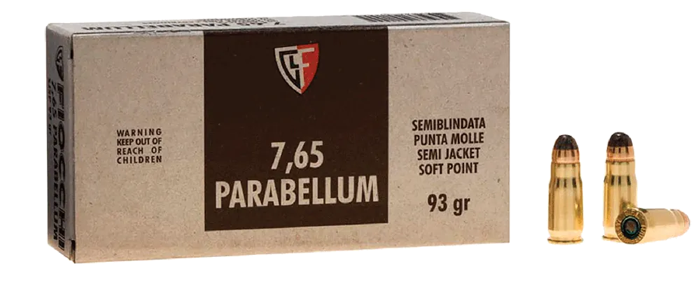 Fiocchi Heritage 7.65x21mm Parabellum 93 gr Semi-Jacketed Soft Point (SJSP) 50 Bx/ 20 Cs