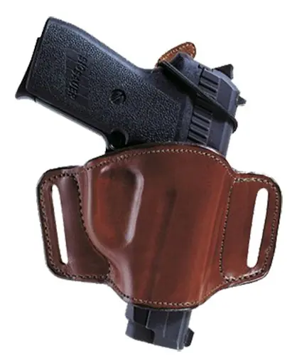 Bianchi Minimalist OWB Tan Leather Fits S&W Sigma 380 Bersa Thunder 380; Browning Hi Power Belt Slide Mount RH