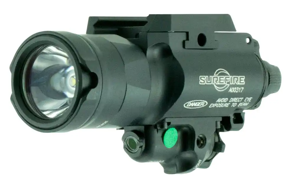 SureFire X400UH Weapon Light w/Laser 1000 Lumens/5mW Output White LED Light Green Laser Universal/Picatinny Rails Mount Black Anodized Aluminum