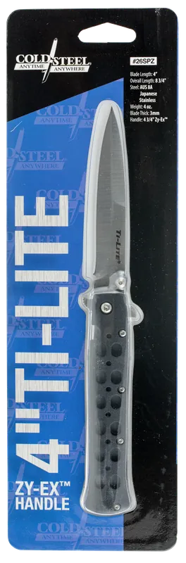 Cold Steel Ti-Lite 4" Folding Plain Spear Point Japanese