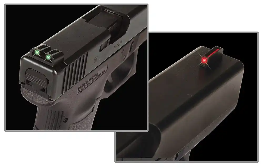 TruGlo Fiber-Optic 3-Dot Hight Set Red Front, Green Rear with Nitride Fortress Finished Frame for Glock 20,21,25,29-32,37,40,41 (Except MOS Variants)