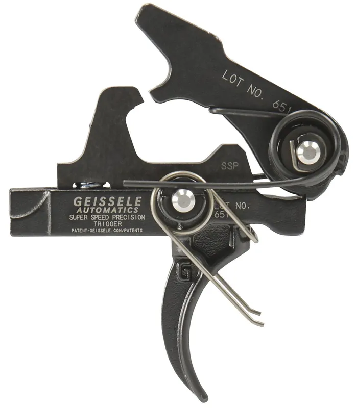 Geissele Automatics SSP Single-Stage Curved Trigger with 3-3.75 lbs Draw Weight & Black Oxide Finish for AR-Platform