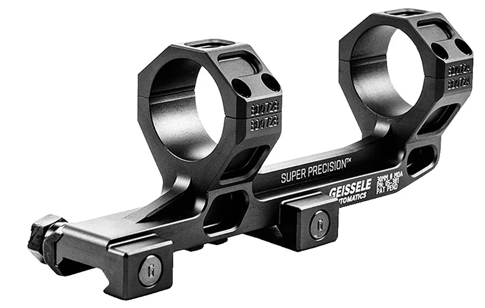 Geissele Automatics Super Precision Scope Mount/Ring Combo Black Anodized AR-15/M4 Extended 30mm Tube Aluminum AR-Platform