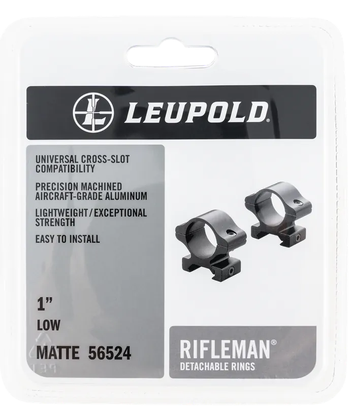 Leupold 56524 Rifleman Scope Ring Set Low 1" Tube Matte Black Aluminum