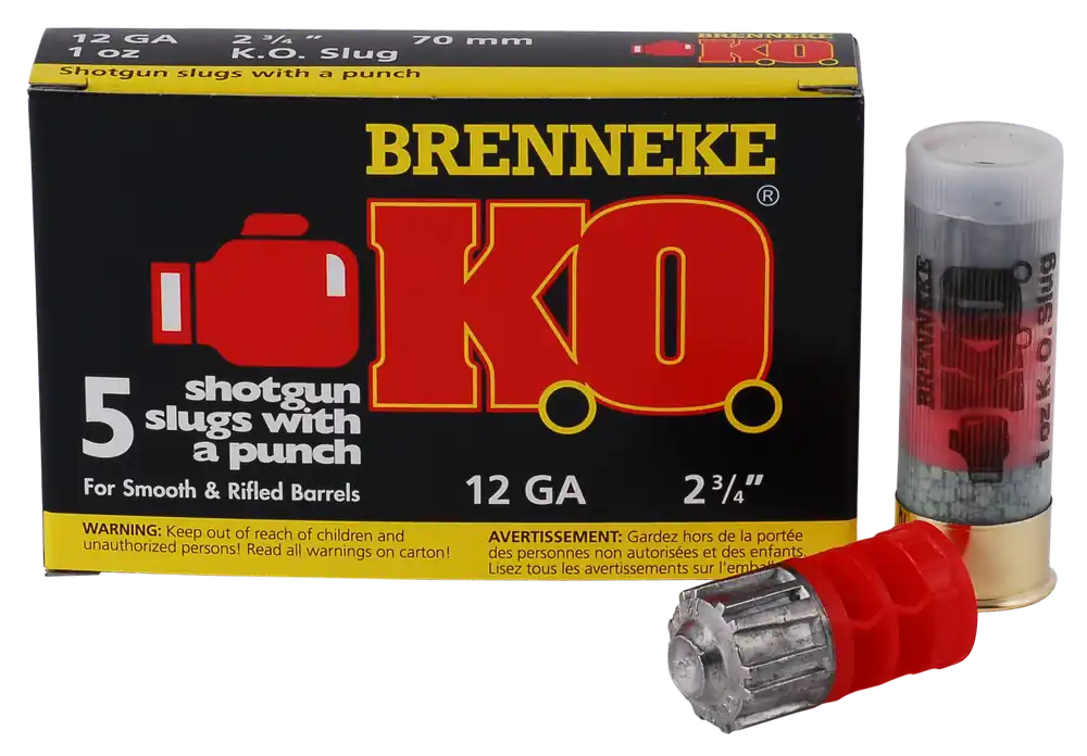 Brenneke SL K.O. 12 Ga 2.75" 1oz 437 Gr. Slug Shot 5/Box