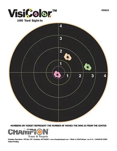 Champion Targets VisiColor Bullseye Paper Hanging Pistol/Rifle 8.50" x 11" Multi-Color Includes Pasters 10 Pk.