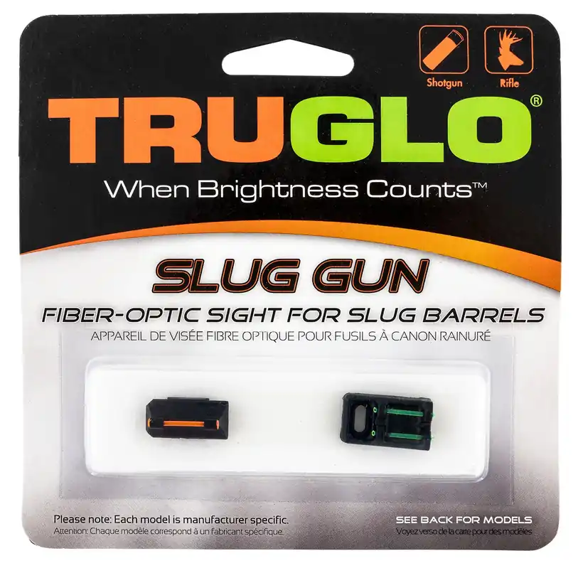 TruGlo Slug Gun Fiber Optic Red Front, Green Rear with Black Steel Frame for Remington Slug Gun