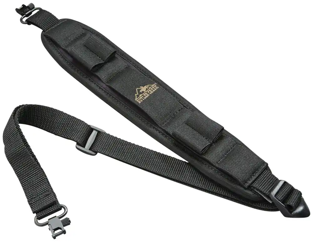 Butler Creek Comfort Stretch Alaskan Magnum Sling made of Black Neoprene with Non-Slip Grippers, 20-46" OAL, Adjustable Design & 1" Swivels for Rifles
