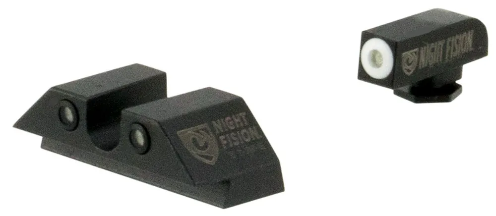 Night Fision Replacement Perfect Dot Night Sight Set Square Tritium Green with White Outline Front, Green with Black Outline Rear Black Frame for All Glock