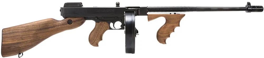 Thompson 1927A-1 Deluxe .45ACP 16.50" 20+1 (Stick) 50+1 (Drum) Steel Rec Blued Metal American Walnut Stock Compensator T150D