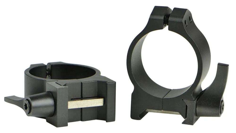 Warne Maxima Vertical Ring Set Quick Detach For Rifle Maxima/Weaver/Picatinny Low 30mm Tube Matte Black Steel