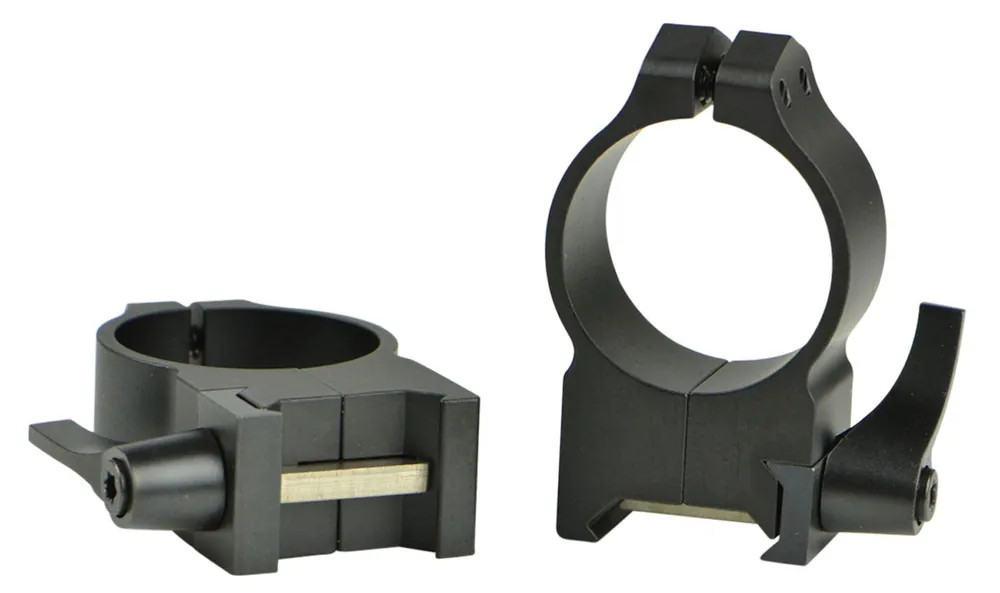Warne Maxima Vertical Ring Set Quick Detach For Rifle Maxima/Weaver/Picatinny High 30mm Tube Matte Black Steel