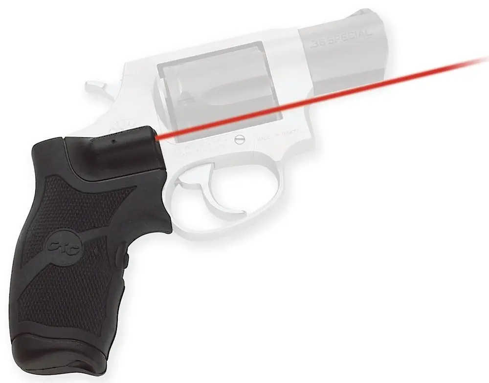 Crimson Trace Lasergrips 5mW Red Laser with 633nM Wavelength & 50 ft Range Black Rubber Material for Taurus Small Frame Revolver