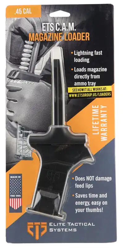ETS Group C.A.M Mag Loader Double & Single Stack Style with Black Finish for 45 ACP Pistols