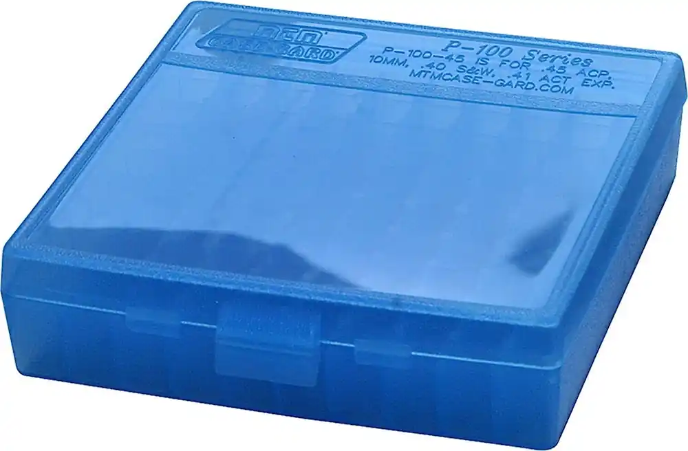 MTM Case-Gard P-100 Multi-Caliber Handgun Clear Blue Polypropylene 100rd