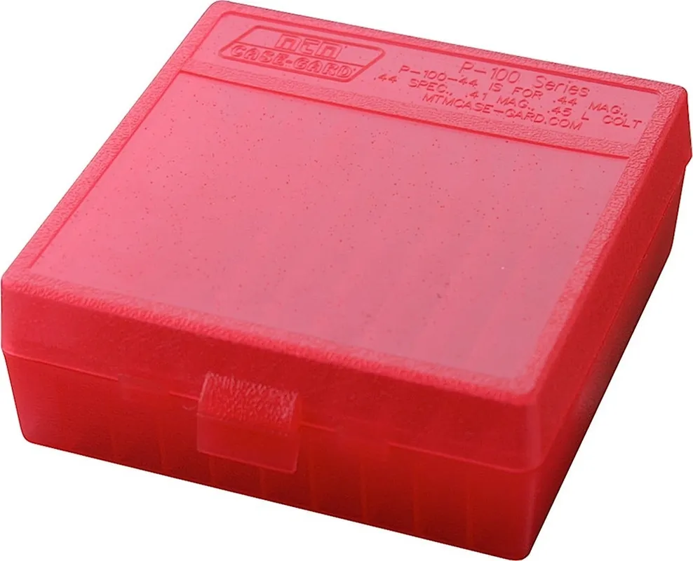 MTM Case-Gard Ammo Box Flip-Top Multi-Caliber Handgun, Red 100rd